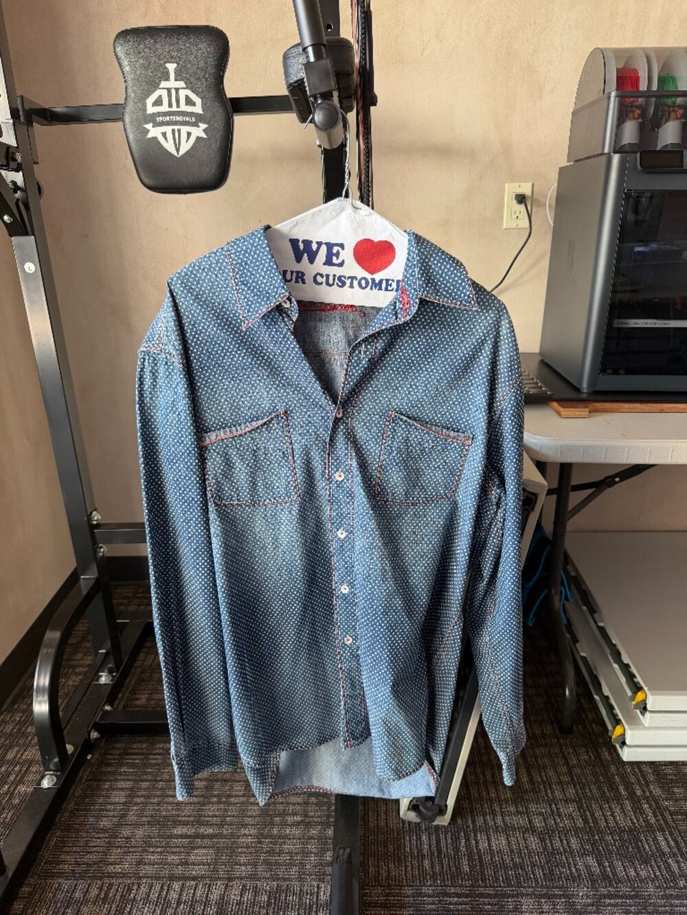Robert Graham Men’s Blue Polka Dot Button-Up Shirt Size L